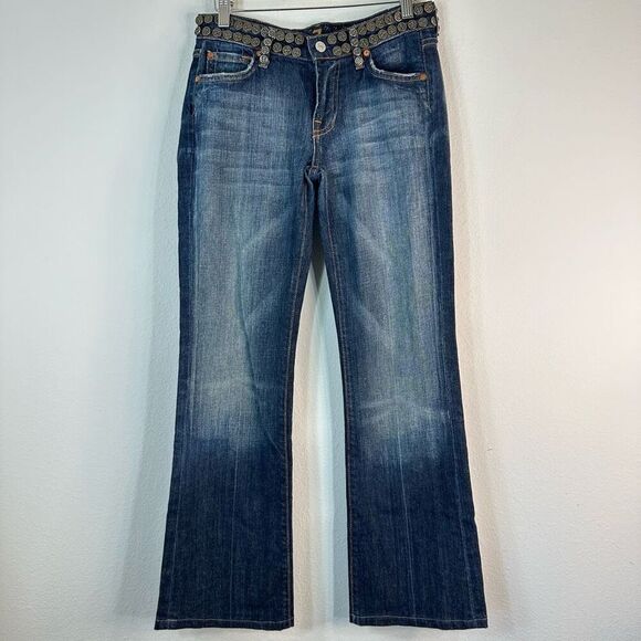 Vintage Y2K 7 For All Mankind Studded Denim Jeans Womens 27 Retro Streetwear - Picture 1 of 12